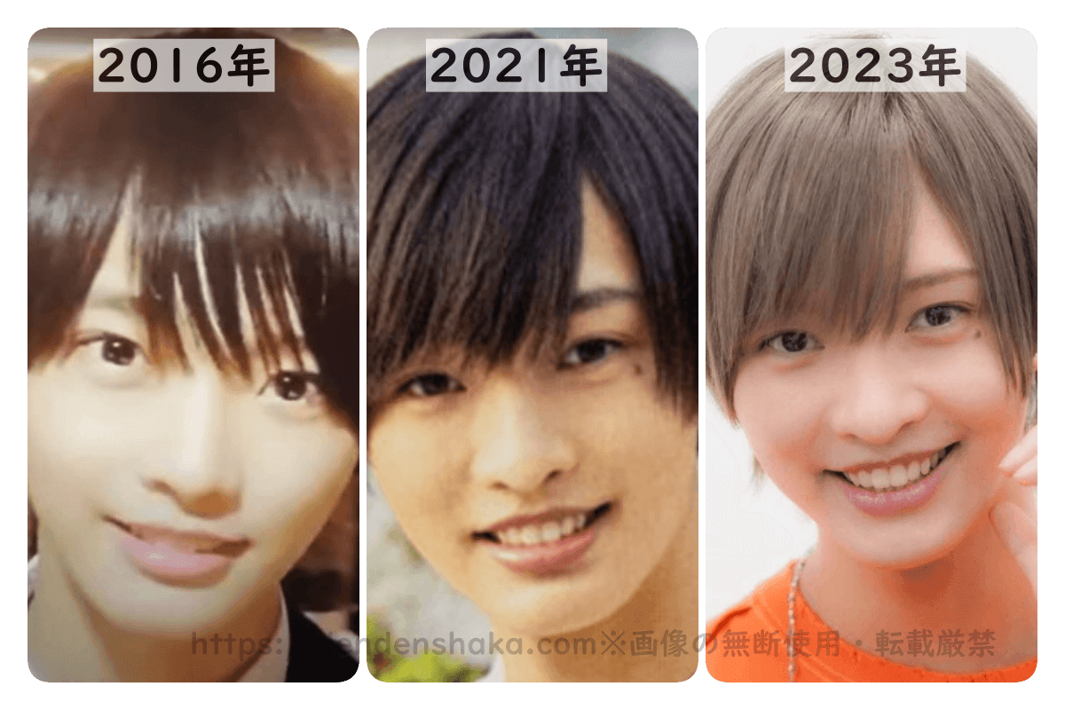 2016年・2019年・2023年の佐藤新の写真を並べた画像
